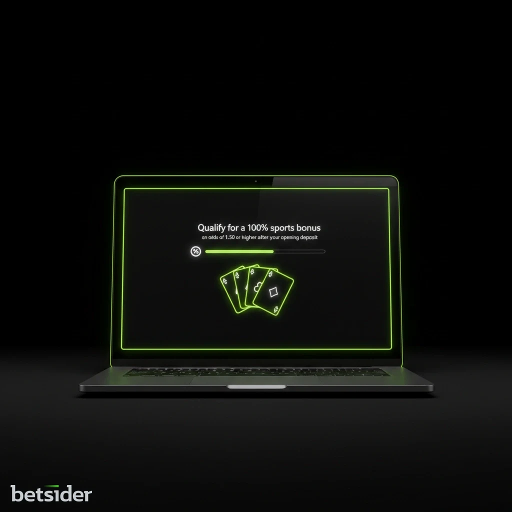 Sportsbook opening offer card with hockey arena scoreboard graphics