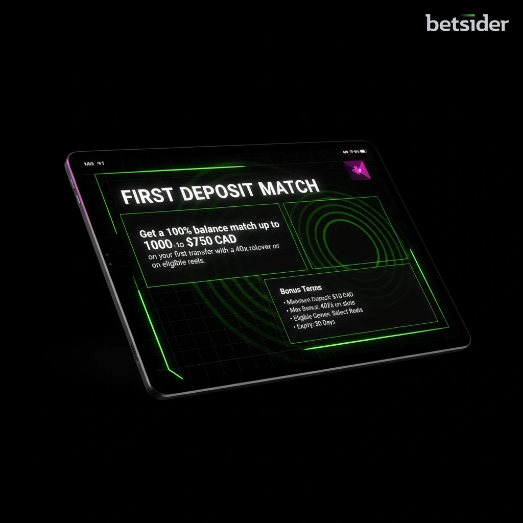 Deposit bonus details on a screen